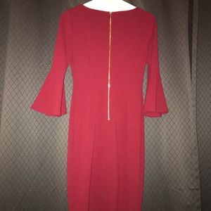 Calvin Klein red bell-sleeve dress